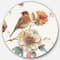 Designart - Farmhouse Bird on Flower Branch - Farmhouse Metal Circle Wall Art